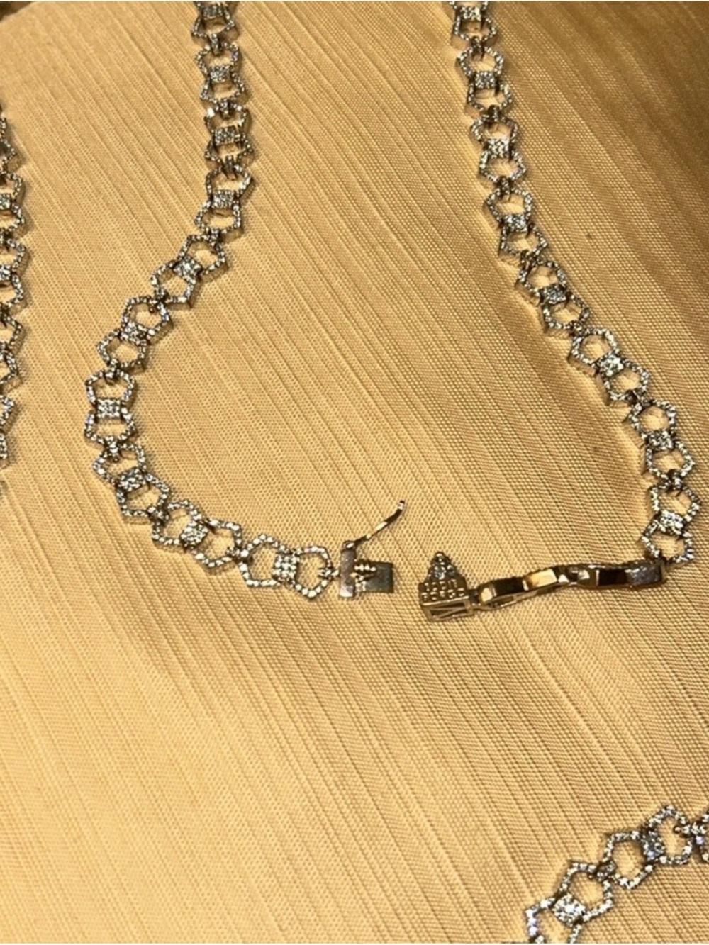 Eddie Borgo Crystal Pavé Geometric Long Link Necklace Silver